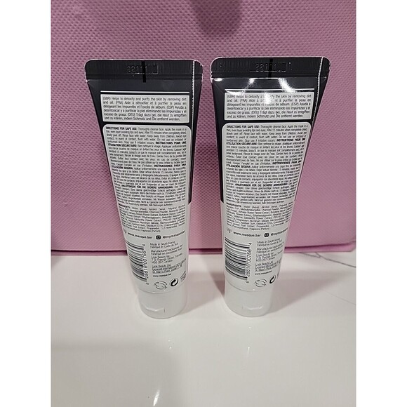 NEW Set Of 2 Masque BAR Luminizing Charcoal Facial Peel Off Mask 2.3OZ each - Picture 2 of 2